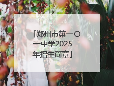 郑州市第一〇一中学2025年招生简章